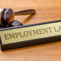 Gavel and sign that reads Employment Law